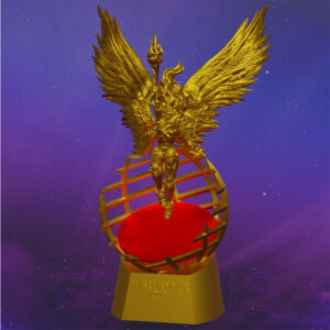 Angel with sword standing on sphere | 3D Printed Winner’s cup